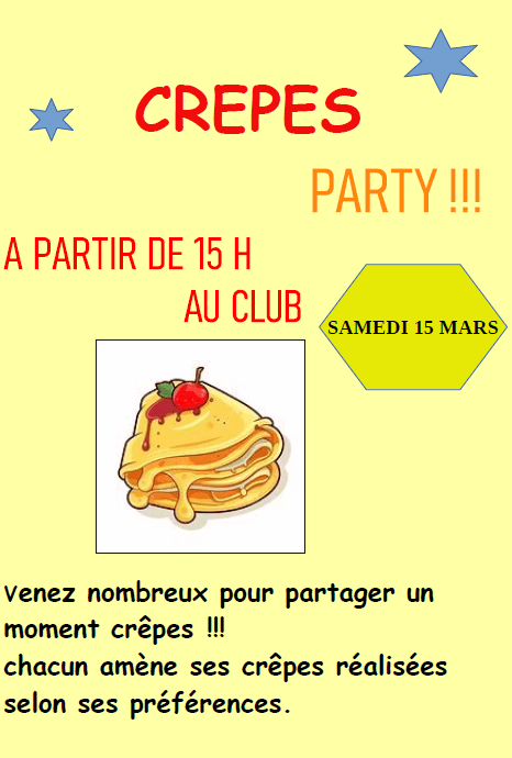 Crêpes party le samedi 15 mars